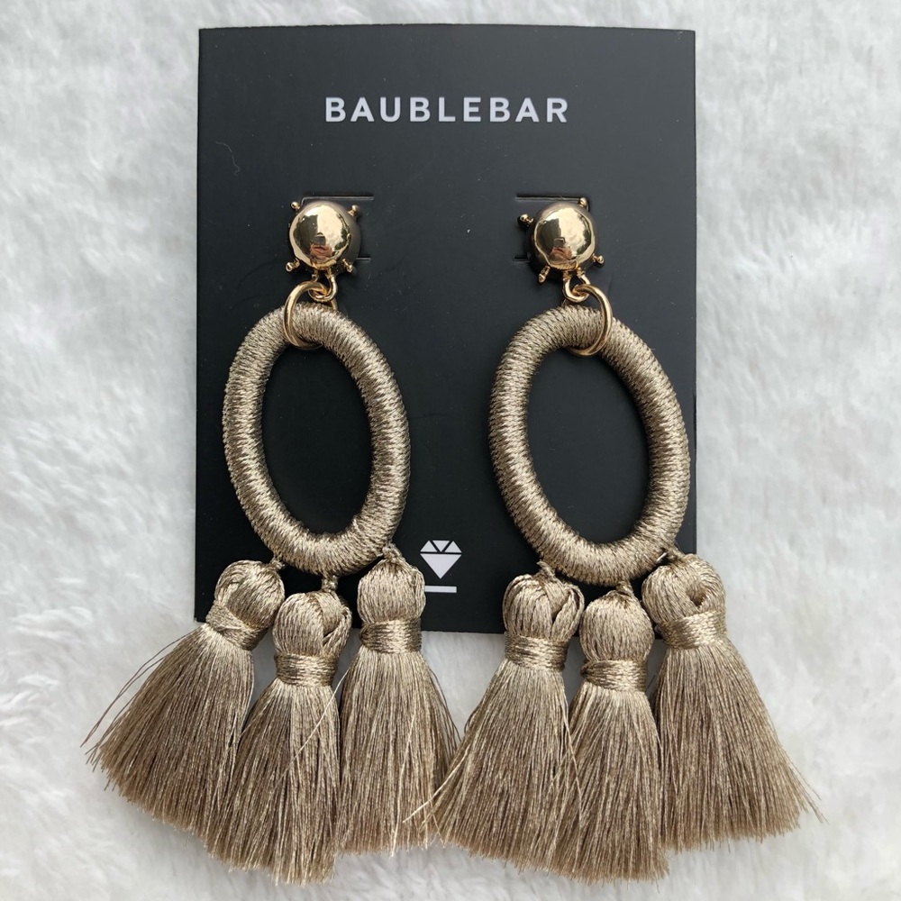Baublebar Tassel Oval Hoop Earrings